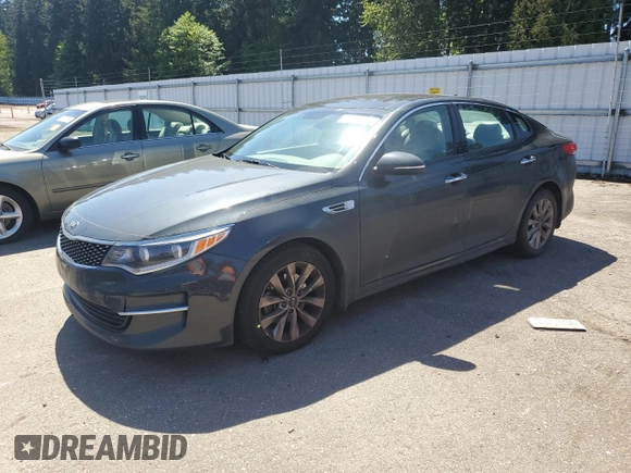 2016 Kia Optima EX with VIN 5XXGU4L35GG004327, listed as a Copart auction lot 54402855 with 92,659 mi miles and Salvage Title. Bid and sale history available at carsss.com. Image 1.