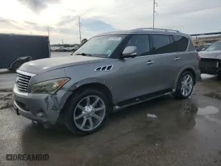 2012 Infiniti QX56 7-passenger with VIN JN8AZ2NF4C9516689, listed as a Copart auction lot 42795335 with 0 mi miles and Salvage Title. Bid and sale history available at carsss.com. Image 1.