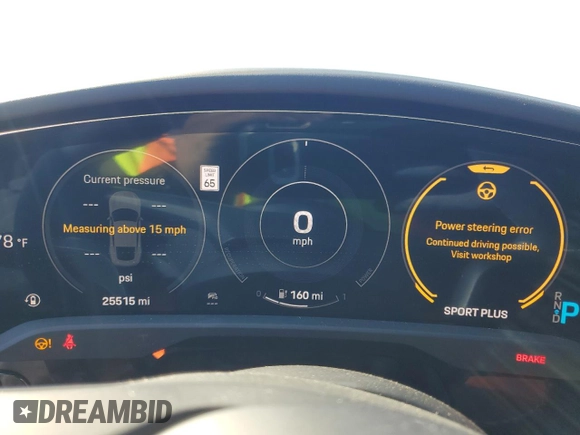 2022 Porsche Taycan with VIN WP0AA2Y17NSA15457, listed as a Copart auction lot 79579094 with 25,515 mi miles and Salvage title. Bid and sale history available at DreamBid. Image 9.