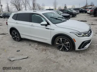 2022 Volkswagen Tiguan SEL R-Line with VIN 3VV4B7AX3NM038974, listed as a Copart auction lot 43958685 with 56,940 mi miles and Non Repairable. Bid and sale history available at carsss.com. Image 4.