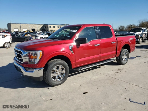 2021 Ford F-150 XL with VIN 1FTFW1E81MKE62834, listed as a Copart auction lot 84880544 with 45,455 mi miles and Salvage Title. Bid and sale history available at carsss.com. Image 1.