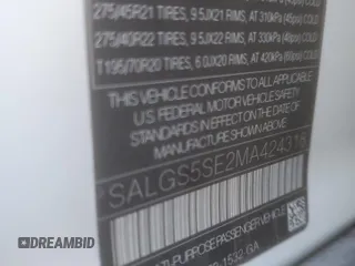 2021 Land Rover Range Rover z VIN SALGS5SE2MA424318, wystawiony jako Copart lot #82446844 z przebiegiem 55 812 mil mil oraz Szkoda całkowita • Salvage title. Historia ofert i sprzedaży dostępna na DreamBid. Obrazek 13.