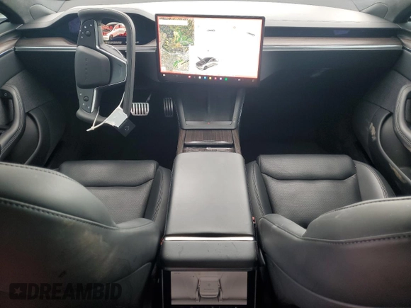 2022 Tesla Model S with VIN 5YJSA1E53NF492855, listed as a Copart auction lot 54545185 with 62,856 mi miles and Salvage title. Bid and sale history available at DreamBid. Image 8.
