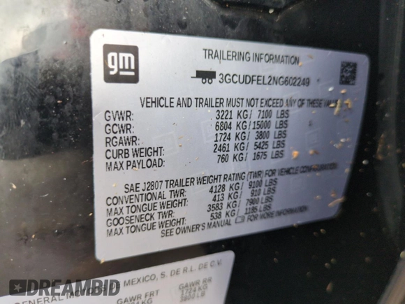 2022 Chevrolet Silverado 1500 LT Trail Boss with VIN 3GCUDFEL2NG602249, listed as a Copart auction lot 74486894 with 11,458 mi miles and Non Repairable. Bid and sale history available at DreamBid. Image 13.
