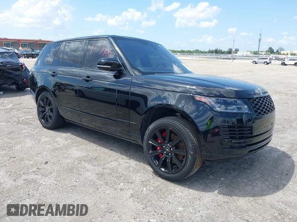 2021 Land Rover Range Rover Westminster with VIN SALGS2RU1MA455975, listed as a IAAI auction lot 41975552 with 52,328 mi miles and . Bid and sale history available at DreamBid. Image 1.