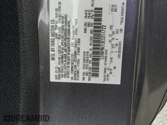 2014 Ford Mustang GT with VIN 1ZVBP8CF3E5211722, listed as a Copart auction lot 52608395 with 139,725 mi miles and Salvage title. Bid and sale history available at DreamBid. Image 15.
