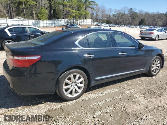 2009 Lexus LS 460 with VIN JTHCL46F195003527, listed as a Copart auction lot 49570505 with 279,651 mi miles and Salvage title. Bid and sale history available at DreamBid. Image 3.