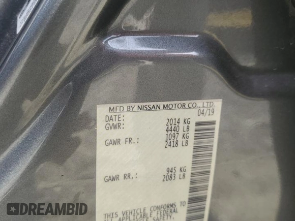 2019 Nissan Altima SR with VIN 1N4AL4CV1KC225349, listed as a Copart auction lot 79495454 with 87,661 mi miles and Salvage Title. Bid and sale history available at carsss.com. Image 12.