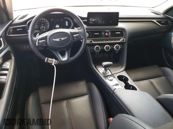 2023 Genesis G70 2.0T with VIN KMTG34TAXPU131538, listed as a Copart auction lot 62424834 with 15,835 mi miles and Clean Title. Bid and sale history available at DreamBid. Image 8.