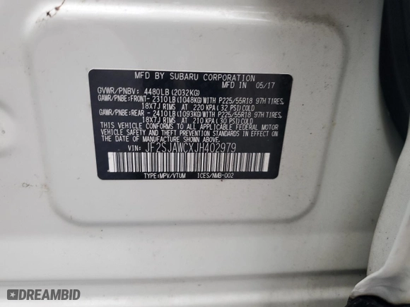 2018 Subaru Forester Touring with VIN JF2SJAWCXJH402979, listed as a Copart auction lot 47758905 with 93,859 mi miles and Clean Title. Bid and sale history available at carsss.com. Image 14.
