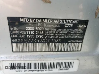 2009 Mercedes-Benz CLS 550 with VIN WDDDJ72X59A151589, listed as a Copart auction lot 55443365 with 184,996 mi miles and Salvage title. Bid and sale history available at DreamBid. Image 12.
