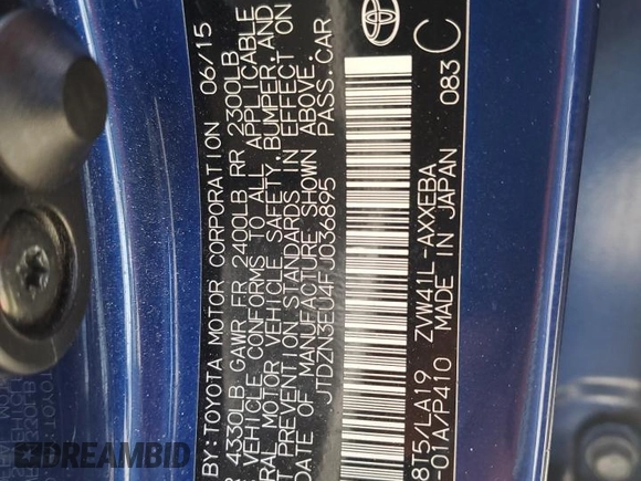 2015 Toyota Prius Two with VIN JTDZN3EU4FJ036895, listed as a Copart auction lot 56140115 with 210,873 mi miles and Clean Title. Bid and sale history available at DreamBid. Image 12.