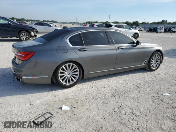 2017 BMW 7 Series 740i xDrive with VIN WBA7E4C31HGV23346, listed as a Copart auction lot 49840905 with 155,047 mi miles and Salvage Title. Bid and sale history available at carsss.com. Image 3.