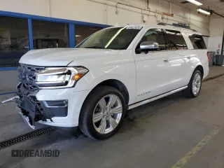 2024 Ford Expedition Max Platinum z VIN 1FMJK1M80REA87429, wystawiony jako Copart lot #64621875 z przebiegiem 9 554 mil mil oraz Szkoda całkowita • Salvage title. Historia ofert i sprzedaży dostępna na DreamBid. Obrazek 1.
