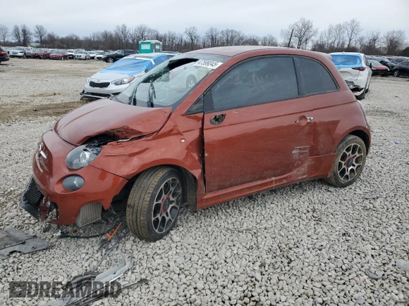 2015 FIAT 500 Turbo with VIN 3C3CFFHH7FT621860, listed as a Copart auction lot 47599345 with 73,817 mi miles and Salvage Title. Bid and sale history available at carsss.com. Image 1.