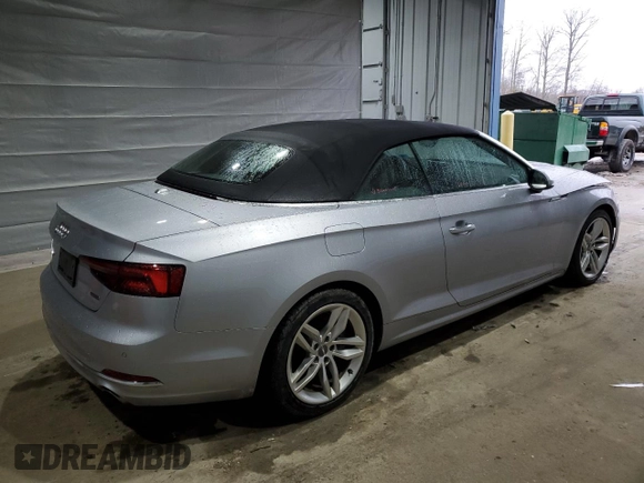 2019 Audi A5 Cabriolet Premium Plus z VIN WAUYNGF56KN001933, wystawiony jako Copart lot #51935825 z przebiegiem 74 626 mil mil oraz Szkoda całkowita • Salvage title. Historia ofert i sprzedaży dostępna na DreamBid. Obrazek 3.