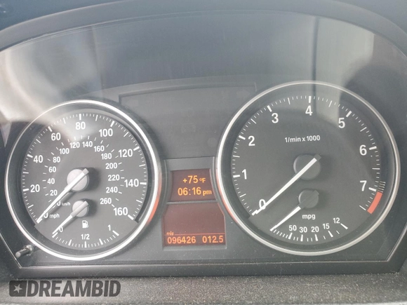 2011 BMW 3 Series 328i with VIN WBAPH5G53BNM78633, listed as a Copart auction lot 56875105 with 96,426 mi miles and Salvage title. Bid and sale history available at DreamBid. Image 9.
