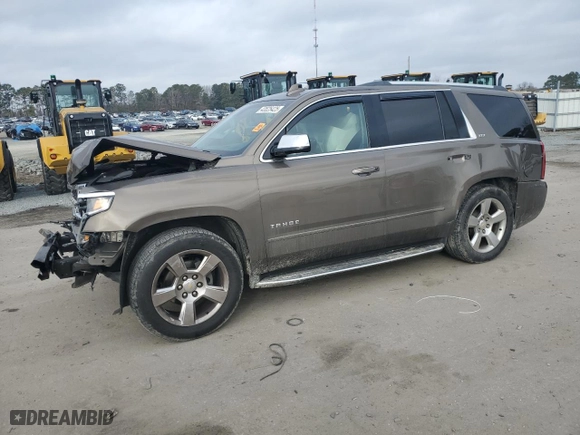 2016 Chevrolet Tahoe LTZ with VIN 1GNSKCKC9GR138032, listed as a Copart auction lot 43525425 with 126,424 mi miles and Salvage Title. Bid and sale history available at carsss.com. Image 1.
