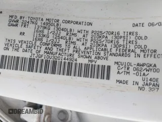 2002 Lexus RX 300 with VIN JTJGF10U320144924, listed as a IAAI auction lot 42216686 with 253,797 mi miles and . Bid and sale history available at DreamBid. Image 9.