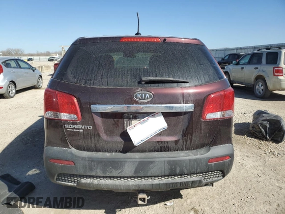 2012 Kia Sorento LX with VIN 5XYKT3A15CG288024, listed as a Copart auction lot 48458575 with 110,643 mi miles and Salvage Title. Bid and sale history available at carsss.com. Image 6.