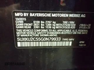 2016 BMW X6 xDrive35i with VIN 5UXKU2C55G0N79933, listed as a Copart auction lot 40616593 with 0 mi miles. Bid and sale history available at carsss.com. Image 13.