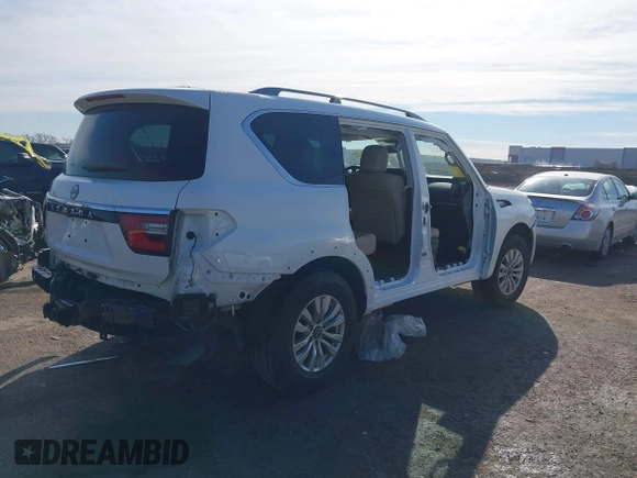 2023 Nissan Armada SV with VIN JN8AY2AC4P9183740, listed as a IAAI auction lot 41333249 with 10,906 mi miles. Bid and sale history available at carsss.com. Image 4.