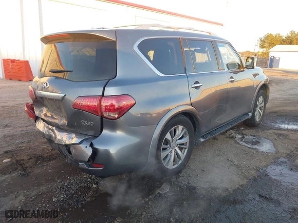 2015 Infiniti QX80 with VIN JN8AZ2NE9F9082782, listed as a IAAI auction lot 41286923 with 189,281 mi miles. Bid and sale history available at carsss.com. Image 4.
