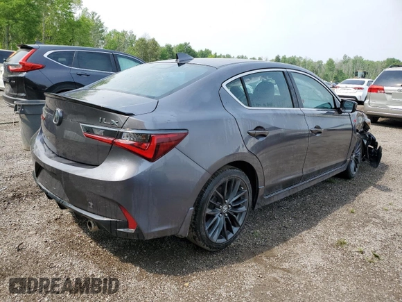2020 Acura ILX Premium with VIN 19UDE2F87LA800757, listed as a Copart auction lot 57841185 with 37,171 mi miles and Salvage title. Bid and sale history available at DreamBid. Image 3.