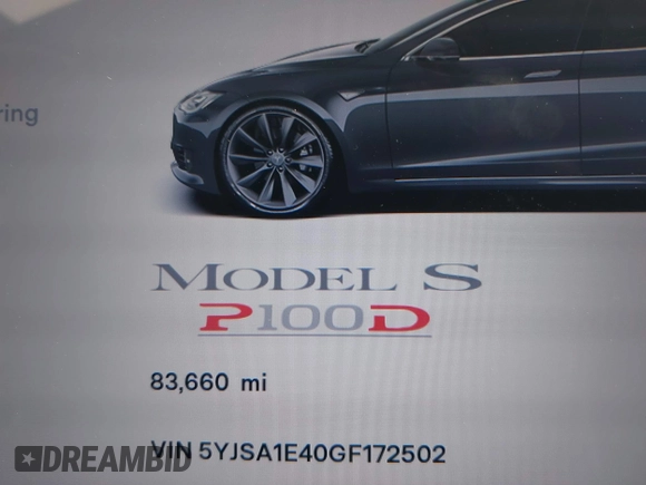 2016 Tesla Model S 90D с VIN 5YJSA1E40GF172502, выставлен на аукционе IAAI как лот 41841406 с пробегом 83 660 миль миль и . История ставок и продаж доступна на DreamBid. Изображение 7.