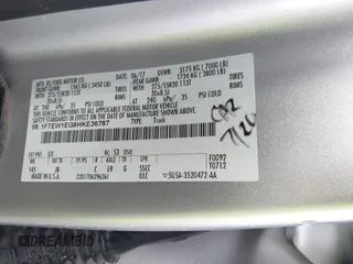 2017 Ford F-150 XL with VIN 1FTEW1EG8HKE36787, listed as a IAAI auction lot 41139656 with 107,595 mi miles. Bid and sale history available at carsss.com. Image 9.