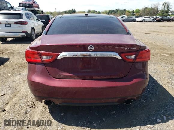 2017 Nissan Maxima SV with VIN 1N4AA6AP1HC456587, listed as a Copart auction lot 53785315 with 193,538 mi miles and Salvage Title. Bid and sale history available at carsss.com. Image 6.