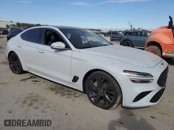 2022 Genesis G70 3.3T with VIN KMTG54TE5NU084574, listed as a Copart auction lot 87732465 with Not Provided miles and Salvage Title. Bid and sale history available at DreamBid. Image 4.