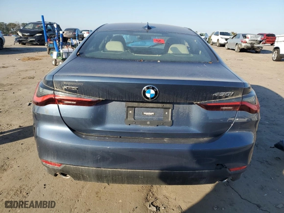 2023 BMW 4 Series 430i xDrive with VIN WBA73AP09PCL95500, listed as a Copart auction lot 75218424 with 0 mi miles and Salvage Title. Bid and sale history available at carsss.com. Image 6.