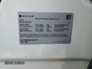 2025 Rivian R1S Adventure z VIN 7PDSGBBA1SN051768, wystawiony jako Copart lot #43838115 z przebiegiem 4875 mil mil oraz Szkoda całkowita • Salvage title. Historia ofert i sprzedaży dostępna na DreamBid. Obrazek 15.