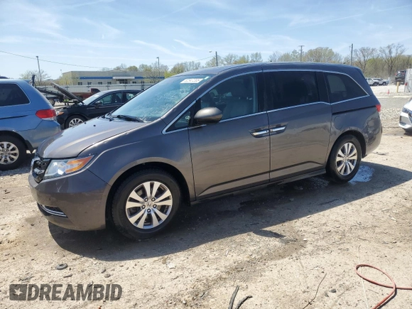 2015 Honda Odyssey EX-L with VIN 5FNRL5H63FB017177, listed as a Copart auction lot 52347205 with 83,148 mi miles and Salvage Title. Bid and sale history available at DreamBid. Image 1.