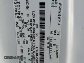 2018 Ford F-150 XL with VIN 1FTMF1EB1JFD61171, listed as a Copart auction lot 60848315 with Not provided miles and Clean title. Bid and sale history available at DreamBid. Image 12.