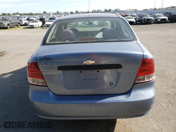 2006 Chevrolet Aveo LT with VIN KL1TG56676B528995, listed as a Copart auction lot 53152405 with 212,956 mi miles and Salvage title. Bid and sale history available at DreamBid. Image 6.