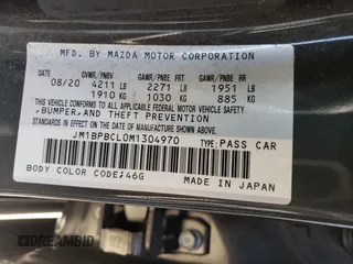 2021 Mazda 3 Preferred with VIN JM1BPBCL0M1304970, listed as a Copart auction lot 68425064 with Not Provided miles and Salvage Title. Bid and sale history available at DreamBid. Image 12.