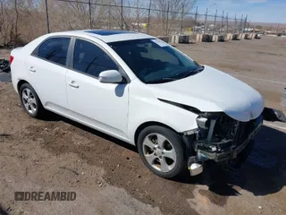 2010 Kia Forte EX with VIN KNAFU4A21A5056097, listed as a IAAI auction lot 41723648 with 40,588 mi miles. Bid and sale history available at carsss.com. Image 1.