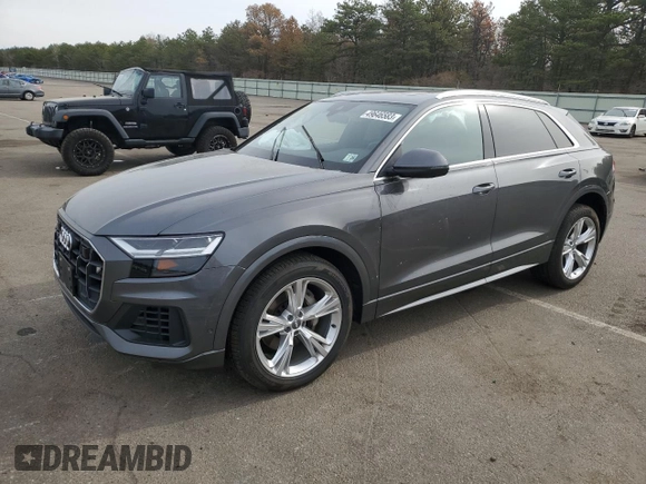 2019 Audi Q8 Premium Plus with VIN WA1BVAF15KD025823, listed as a Copart auction lot 49646583 with 59,976 mi miles. Bid and sale history available at carsss.com. Image 1.