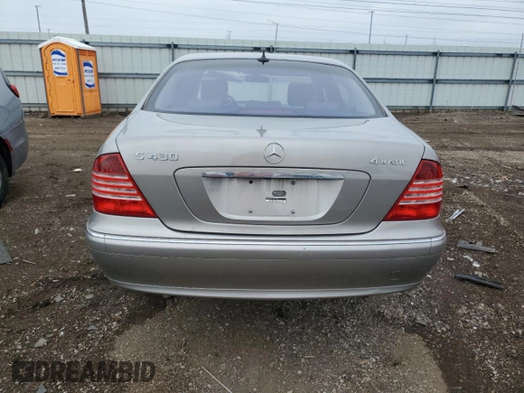 2004 Mercedes-Benz S 430 with VIN WDBNG83J04A430307, listed as a Copart auction lot 52566765 with 169,194 mi miles and Salvage Title. Bid and sale history available at DreamBid. Image 6.