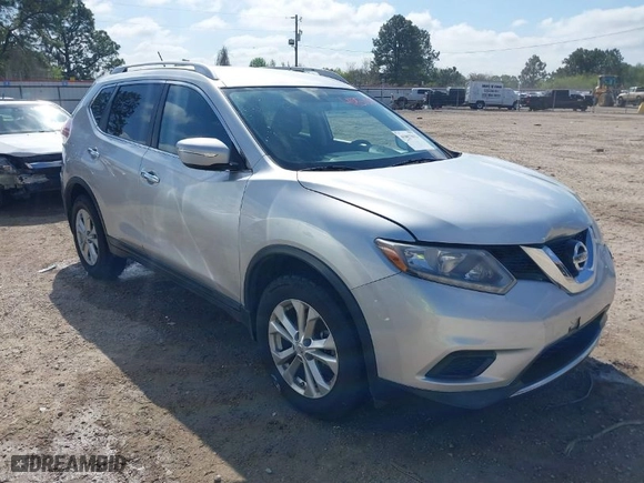 2015 Nissan Rogue SV with VIN KNMAT2MT0FP575579, listed as a IAAI auction lot 41857012 with 52,729 mi miles. Bid and sale history available at carsss.com. Image 1.