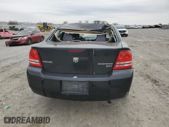 2010 Dodge Avenger SXT with VIN 1B3CC4FB7AN131405, listed as a Copart auction lot 46042455 with Not provided miles and Salvage title. Bid and sale history available at DreamBid. Image 6.