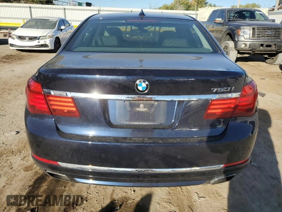 2013 BMW 7 Series 750i with VIN WBAYA8C50DC996634, listed as a Copart auction lot 76252824 with 110,807 mi miles and Salvage Title. Bid and sale history available at DreamBid. Image 6.