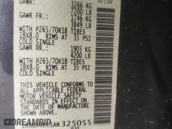 2010 Nissan Titan LE with VIN 1N6BA0EC1AN325055, listed as a Copart auction lot 51471785 with 137,110 mi miles and Salvage Title. Bid and sale history available at carsss.com. Image 12.