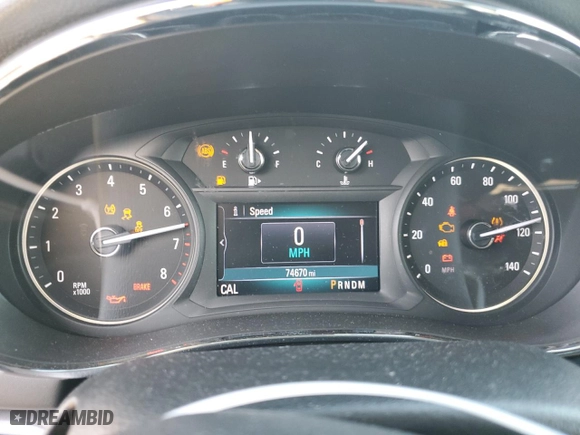 2019 Buick Encore Preferred with VIN KL4CJASB8KB949750, listed as a Copart auction lot 43091445 with 74,670 mi miles and Salvage Title. Bid and sale history available at carsss.com. Image 9.