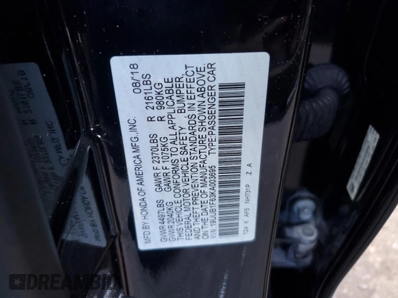 2019 Acura TLX w/A-Spec Pkg with VIN 19UUB1F63KA003695, listed as a Copart auction lot 85386954 with 46,361 mi miles and Salvage title. Bid and sale history available at DreamBid. Image 13.