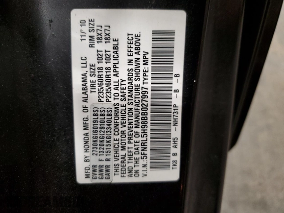 2011 Honda Odyssey Touring with VIN 5FNRL5H98BB027997, listed as a Copart auction lot 63239175 with 282,123 mi miles and Clean title. Bid and sale history available at DreamBid. Image 13.