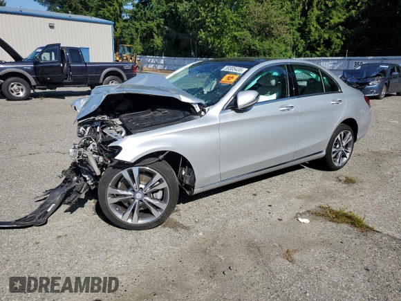 2017 Mercedes-Benz C 300 z VIN 55SWF4KB2HU188885, wystawiony jako Copart lot #59305435 z przebiegiem Nie podano mil oraz Szkoda całkowita • Salvage title. Historia ofert i sprzedaży dostępna na DreamBid. Obrazek 1.