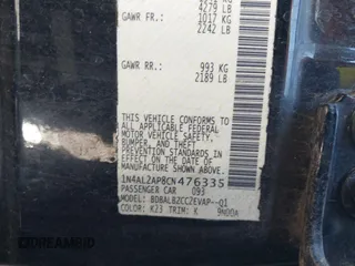 2012 Nissan Altima 2.5 S with VIN 1N4AL2AP8CN476335, listed as a IAAI auction lot 41400538 with 141,506 mi miles. Bid and sale history available at carsss.com. Image 9.